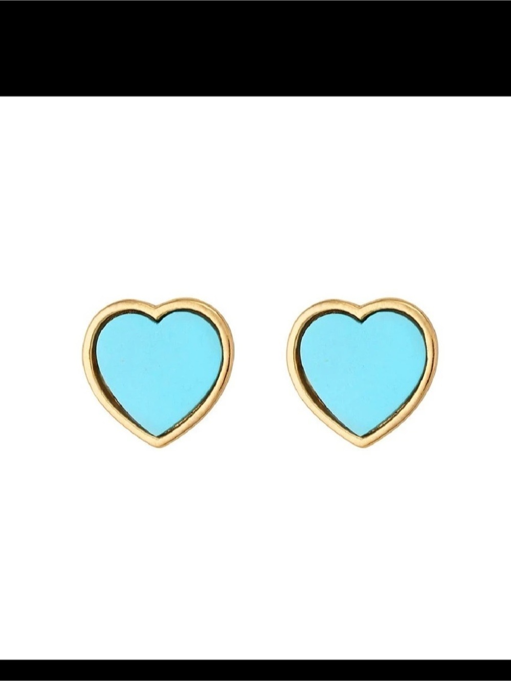 ASHELY McCormick Heart Stud Earrings in Blue & Gold Like New